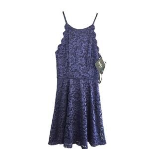 By & By Junior Dress 1 Blue Lace Sleeveless  Sun Teen Size XS Extra Small Kids